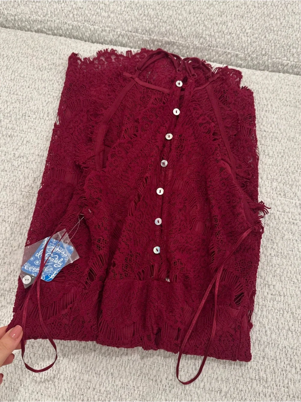 NWT Free People Lace Wine Mini Dress